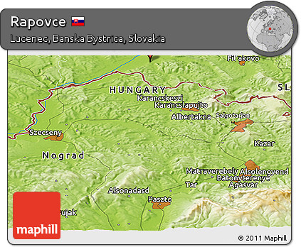 Physical Panoramic Map of Rapovce