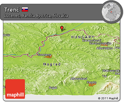 Physical Panoramic Map of Trenč