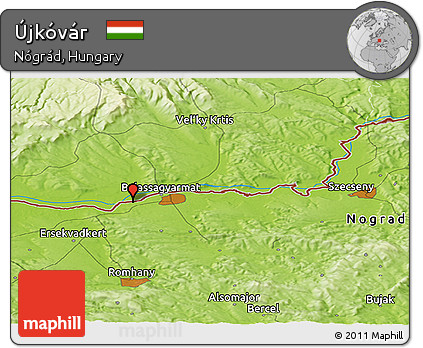 Physical Panoramic Map of Újkóvár