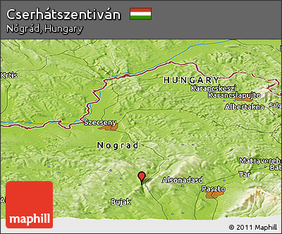 Physical Panoramic Map of Cserhátszentiván