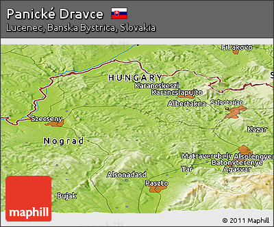 Physical Panoramic Map of Panické Dravce