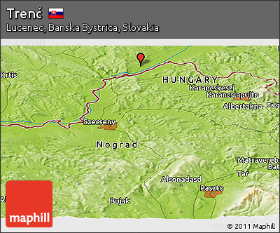 Physical Panoramic Map of Trenč