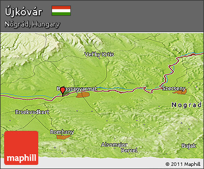 Physical Panoramic Map of Újkóvár