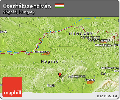 Physical Panoramic Map of Cserhátszentiván