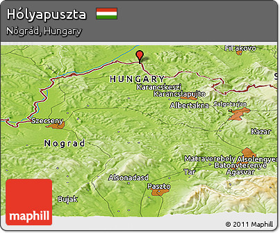 Physical Panoramic Map of Hólyapuszta