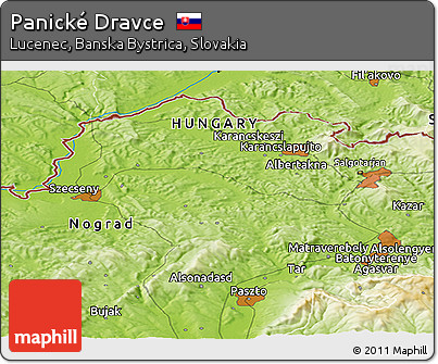 Physical Panoramic Map of Panické Dravce