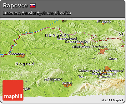 Physical Panoramic Map of Rapovce