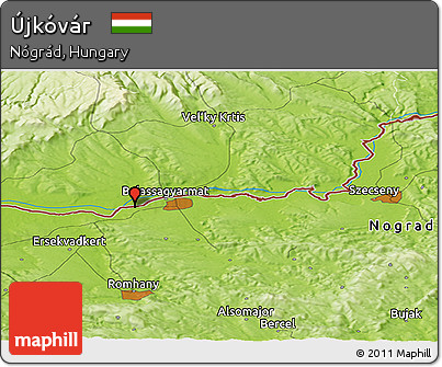Physical Panoramic Map of Újkóvár