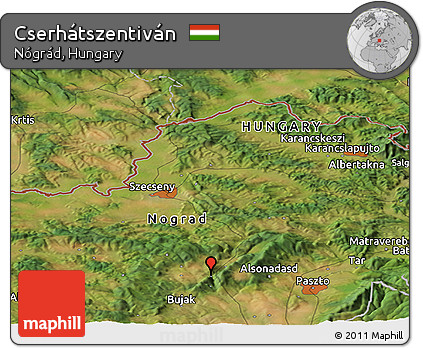 Satellite Panoramic Map of Cserhátszentiván