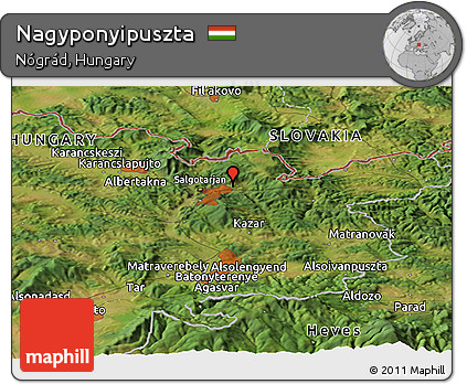 Satellite Panoramic Map of Nagyponyipuszta