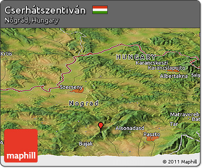Satellite Panoramic Map of Cserhátszentiván