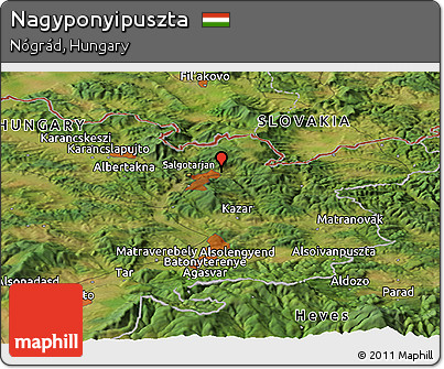 Satellite Panoramic Map of Nagyponyipuszta