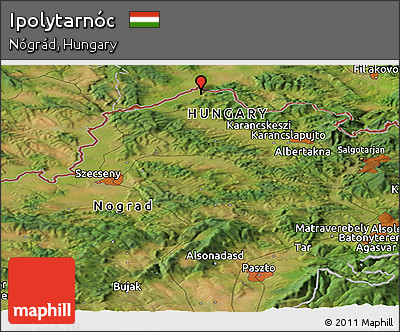 Satellite Panoramic Map of Ipolytarnóc