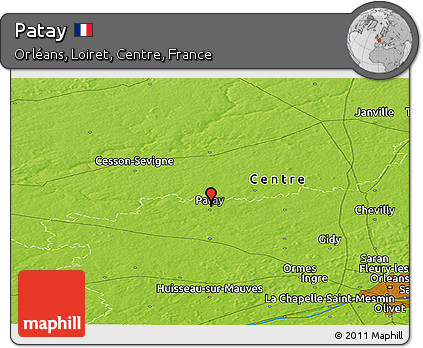 Physical Panoramic Map of Patay