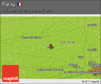Physical Panoramic Map of Patay