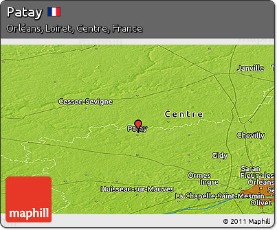 Physical Panoramic Map of Patay