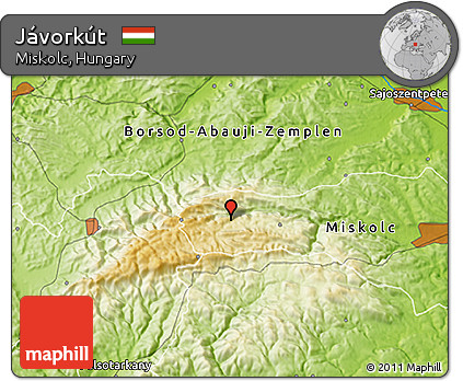 Physical 3D Map of Jávorkút