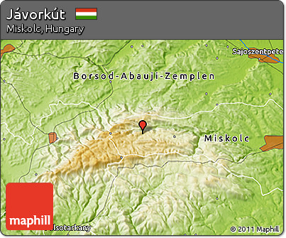 Physical 3D Map of Jávorkút