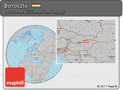 Gray Location Map of Boroszló
