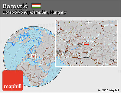 Gray Location Map of Boroszló