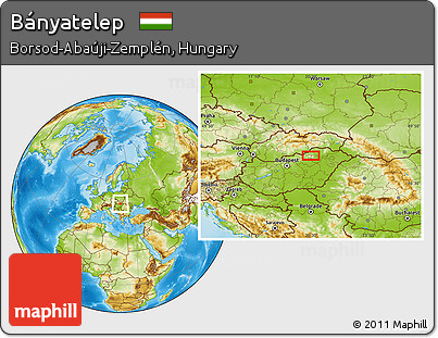 Physical Location Map of Bányatelep