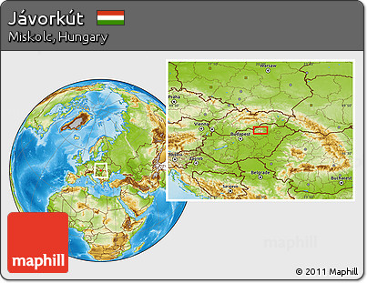 Physical Location Map of Jávorkút