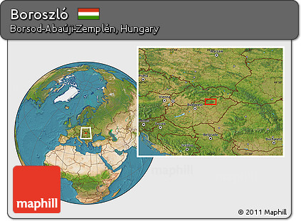 Satellite Location Map of Boroszló