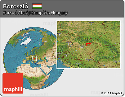 Satellite Location Map of Boroszló