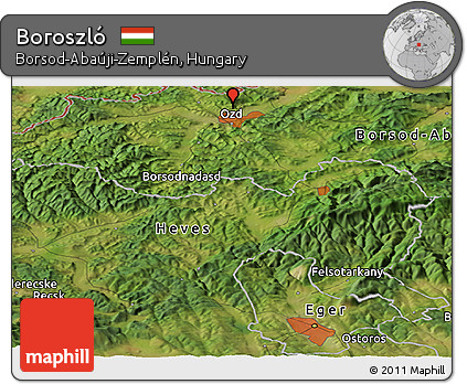 Satellite Panoramic Map of Boroszló