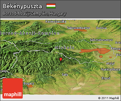 Satellite Panoramic Map of Békénypuszta