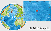 Physical Location Map of the area around 48° 5' 50" N, 21° 10' 29" W