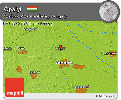 Physical 3D Map of Ópályi