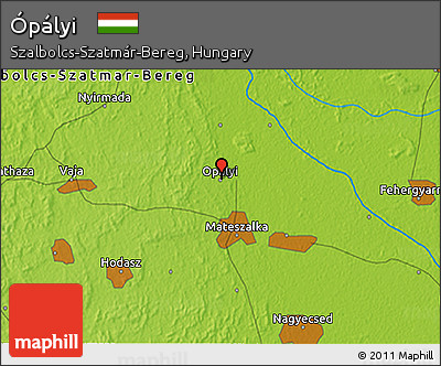 Physical 3D Map of Ópályi