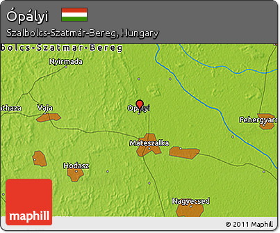 Physical 3D Map of Ópályi