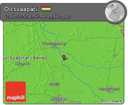 Political 3D Map of Olcsvaapáti