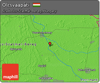 Political 3D Map of Olcsvaapáti