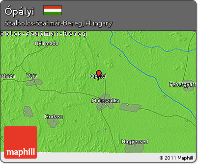 Political 3D Map of Ópályi