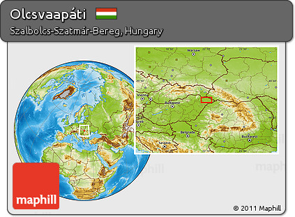 Physical Location Map of Olcsvaapáti