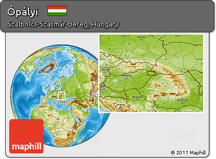 Physical Location Map of Ópályi