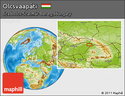 Physical Location Map of Olcsvaapáti