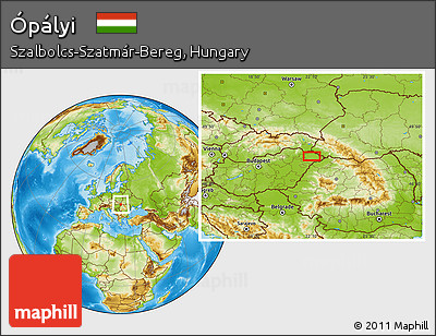 Physical Location Map of Ópályi