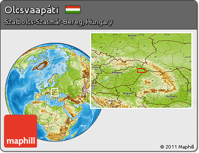 Physical Location Map of Olcsvaapáti