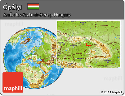 Physical Location Map of Ópályi