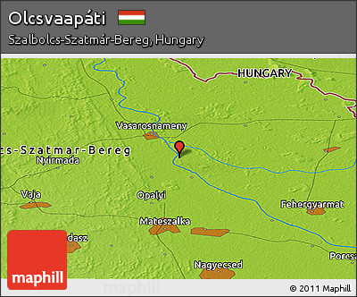 Physical Panoramic Map of Olcsvaapáti