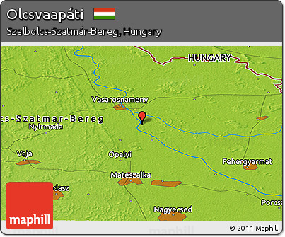 Physical Panoramic Map of Olcsvaapáti