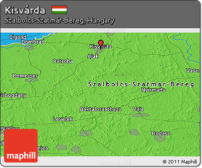 Political Panoramic Map of Kisvárda