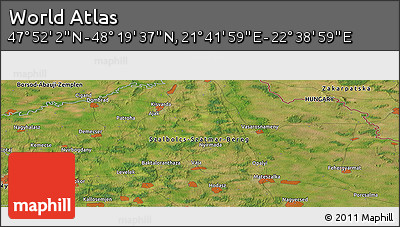 Satellite Panoramic Map of the Area around 48° 5' 50" N, 22° 10' 29" E