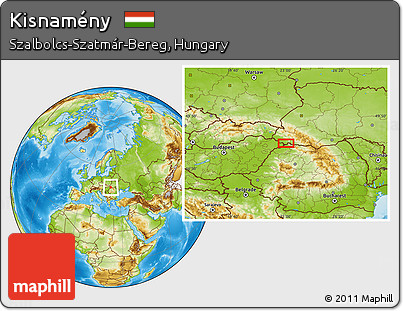 Physical Location Map of Kisnamény