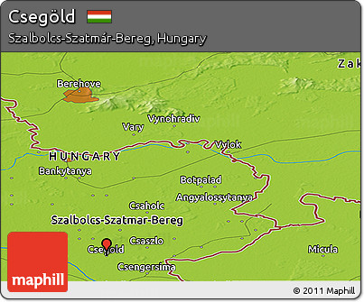Physical Panoramic Map of Csegöld