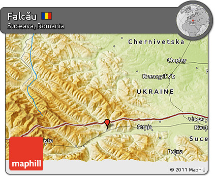 Physical 3D Map of Falcău